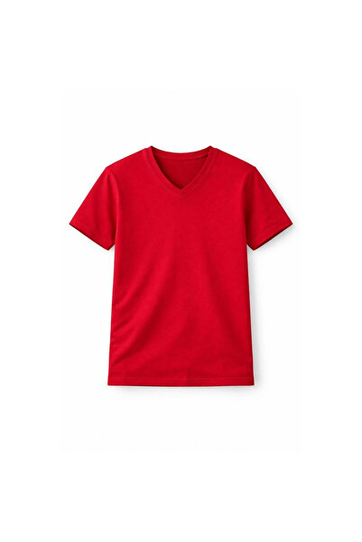 Narnuga Young Girl's V-Neck T-Shirt Model - Red