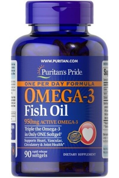 Puritan's Pride One Per Day Omega-3 Fish Oil 1360 mg (950 mg Active Omega-3)-...