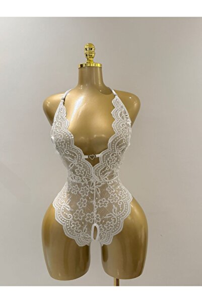 Luraxa ملابس نوم شفافة من الدانتيل بتصميم تيدي مع فتحة رقبة عميقة على شكل V و...