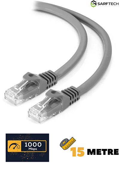 Sarftech كابل إيثرنت CAT6 بطول 15 مترًا للاستخدام الداخلي والخارجي، كابل شبكة...