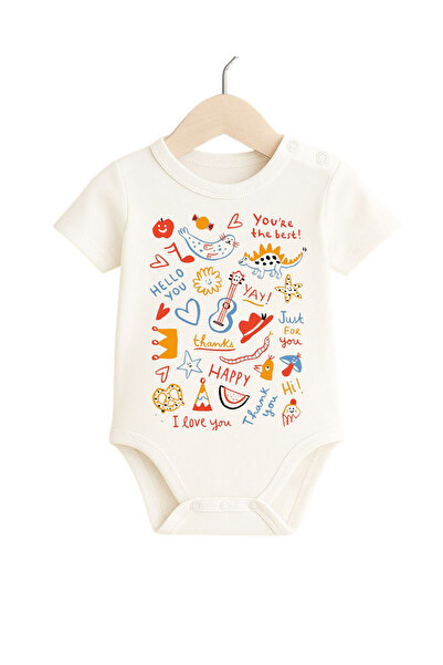 babytex 100% Cotton Short Sleeve Baby Bodysuit & Printed Bodysuit