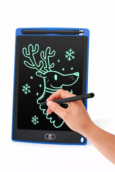 ZİVENTA LCD 8.5 İnç Dijital Çizim/Yazı Tableti Silinebilir Not Defteri Kaleml...