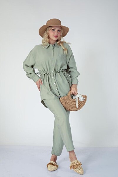 Suede Style 5136 - Stylish Comfortable Woven Stretch Fabric Casual Women's Set