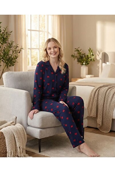 Hirazenmoda Γυναικείο σετ πιτζάμες από ύφασμα Milan με κουμπιά