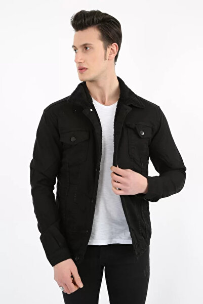 MORADO SE SIENTE PERFECTO Thick Sports Men's Casual Denim Jacket with Fur Ins...