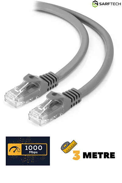Sarftech كابل إيثرنت CAT6 بطول 3 أمتار، كابل شبكة ممتاز للاستخدام الداخلي وال...