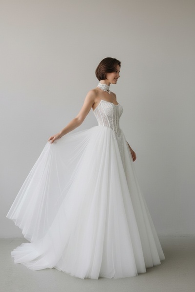 bride in love Korse detaylı Prenses kesim gelinlik