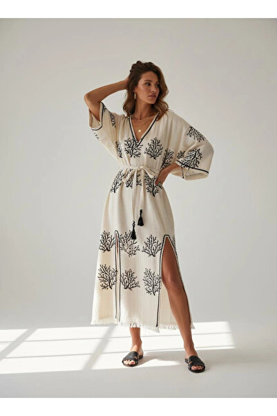 Su Koleksiyon Coral Cotton Printed Dress / Coral Pattern