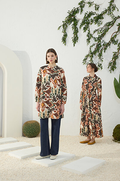 Aker Orange Patterned Linen Tunic