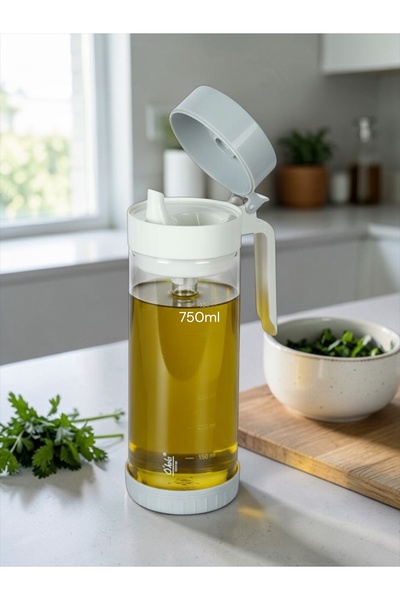 cc bin shihon Oil Bottle with Plastic Handle Silicone Non-Slip Base 750ml Cap...