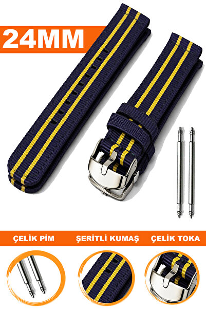 COBRA 24mm Saatlerle Uyumlu Nato Kumaş Teksil Saat Kordonu Kayışı F32GR