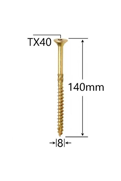 Mag-Krak Carpentry screw countersunk head 8x140 mm Torx TX40 - 50pcs/box
