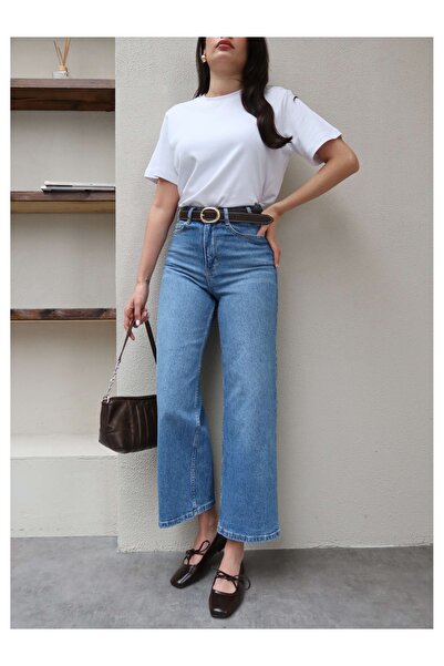 ESRAHELVACI Kemerli Geniş Paça Jean