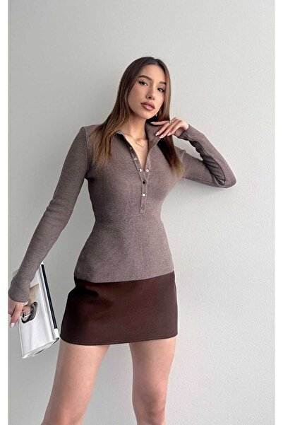 yeditepe fashion Pulover Reneta Tricotaj cu închidere cu capse