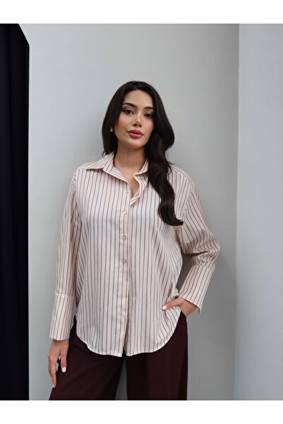 ESRAHELVACI Striped Shirt with Back Button Detail
