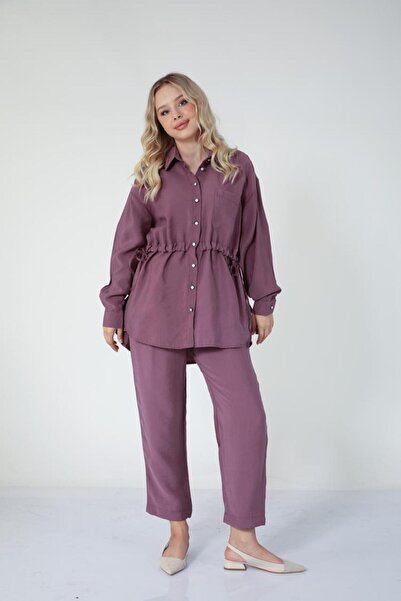 Suede Style 5136 - Stylish Comfortable Woven Stretch Fabric Casual Women's Set