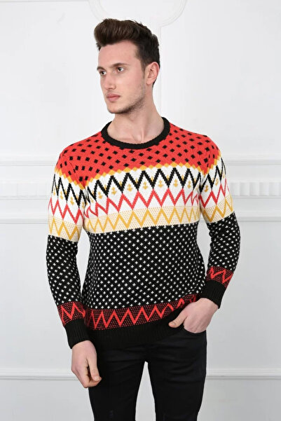 MORADO SE SIENTE PERFECTO Patterned Crew Neck Thick Men's Casual Knit Sweater