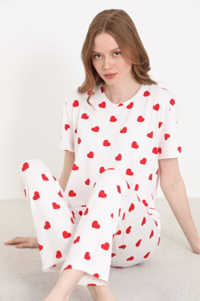 ELİTOL Bamboo Knitted Patterned Women's Pajama Set