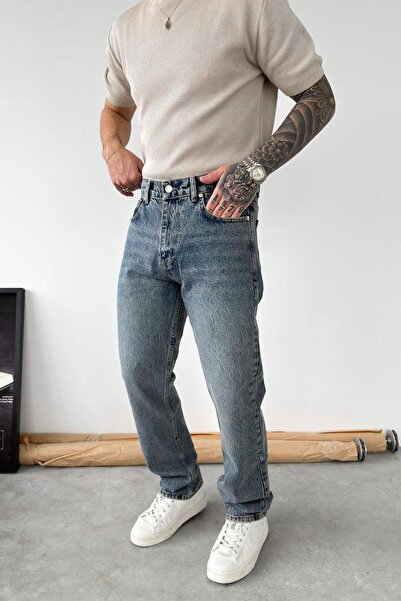 HAFKAGİYİM Vintage Blue Soft Gradient Regular Trousers