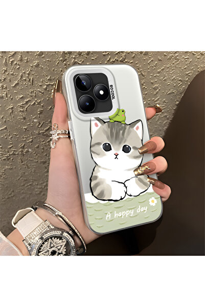 Hontinga Realme Note 50 Compatible Silicone Edge Hard Back Anti-Fall Phone Ca...