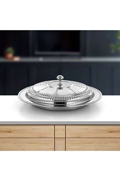 Almarjan Tray with Cover 45 cm Silver