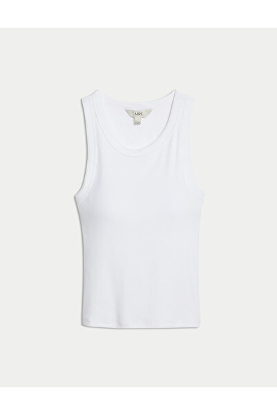 Marks & Spencer Pamuk Karışımlı Sütyen Destekli Ribanalı Atlet