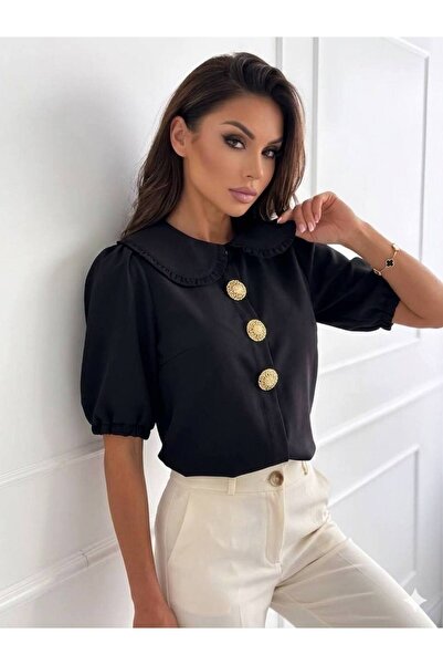 GLAMSI Cotton Shirt with Removable Brooches