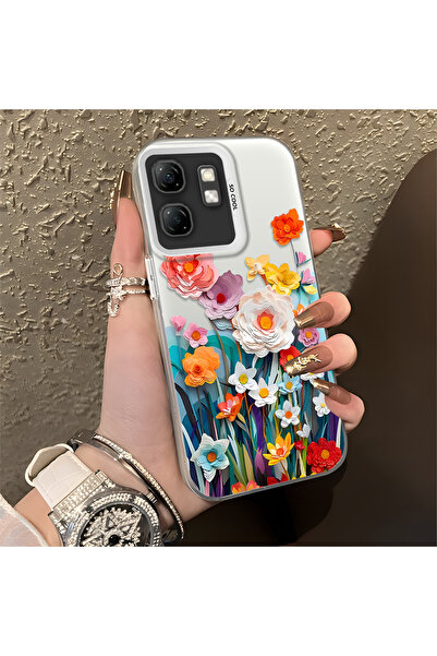 Hontinga حافظة هاتف Infinix Smart 9 متوافقة مع الحواف السيليكونية الصلبة والم...