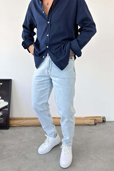 HAFKAGİYİM Ice Blue Basic Boyfriend Pants