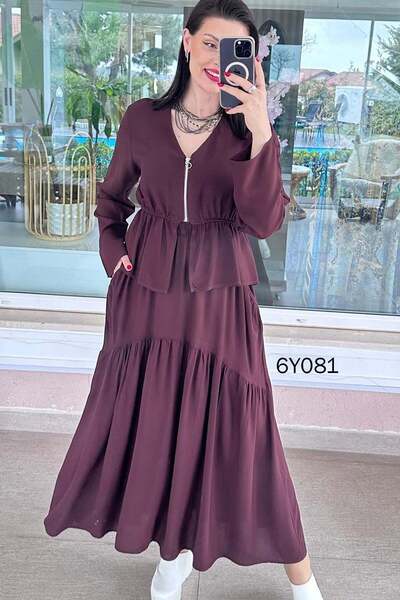 İnce Topuk Zippered Viscose Suit 6Y081