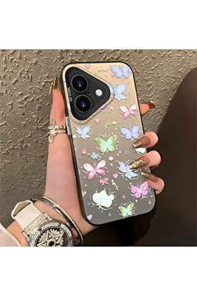 Hontinga حافظة هاتف آيفون 16 بلس متوافقة مع الحواف السيليكونية والخلفية الصلب...