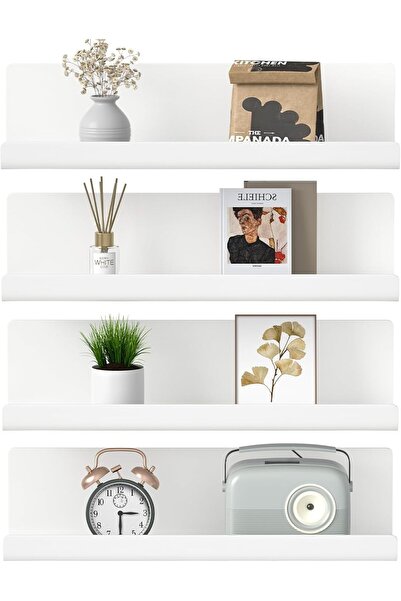 Weldo WELDUN Set of 4 Wall Shelves, No Drilling, 32 cm Adhesive Shelf, Floati...