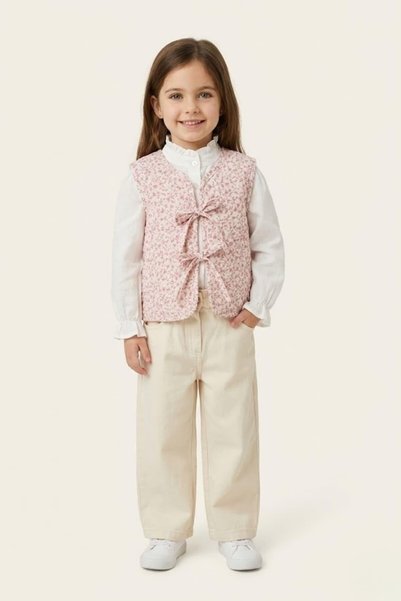 Alin Alp 2-8 Years Old Girl's Floral Patterned Vest 3-Piece Set-3 Y