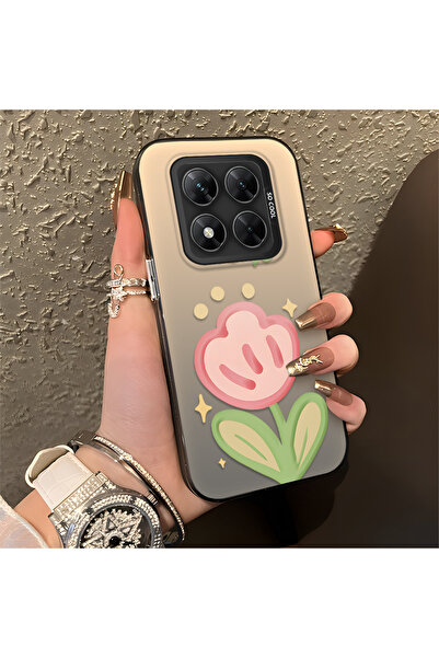 Hontinga Poco X7 Compatible Flower Pattern Silicone Edge Hard Back Anti Fall ...