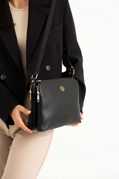 Sanmorris Geantă de umăr pentru femei, din piele artificială, cu curea încruc...