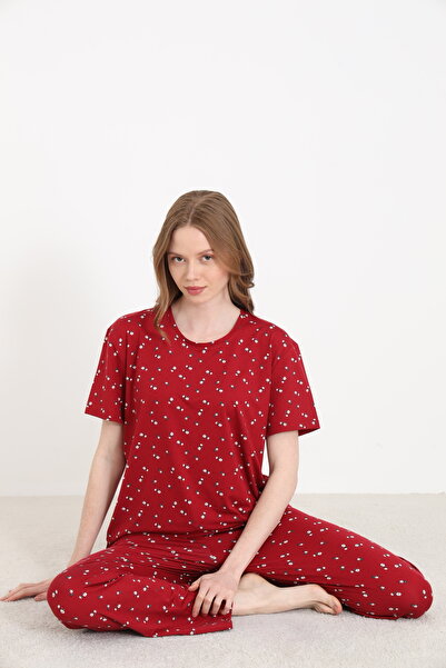 ELİTOL Bamboo Örme Desenli Kadın Pijama Takımı