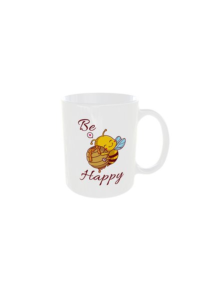 OEM Cana personalizata albina be happy, 350ml – cadoul ideal pentru orice ocazie
