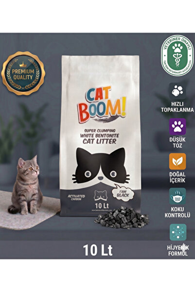 Cat Boom Aktif Karbonlu %100 Topaklanan Kedi Kumu 10 Lt.
