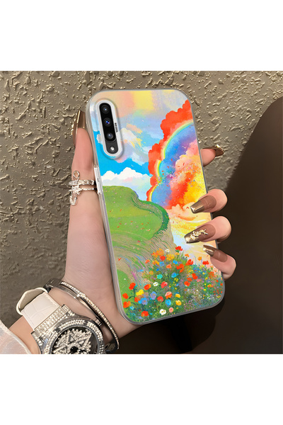 Hontinga حافظة هاتف سامسونج جالاكسي A50s متوافقة مع حافة السيليكون الصلبة وال...