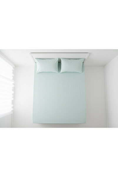 YAZICI 180X200 King Size Cotton Ranforce Elastic Bed Sheet Set with 2 Pillowc...