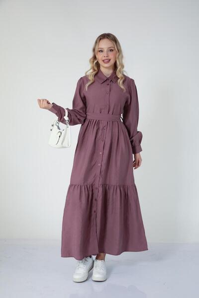 Suede Style 5677 - Stylish Comfortable Buttoned Summer Long Dress for Women