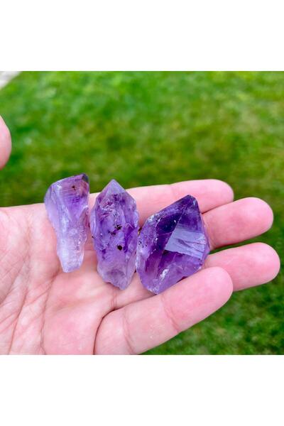 Generic Brand 3-Piece Amethyst Natural Stone Set – Raw Amethyst Crystal Piece...