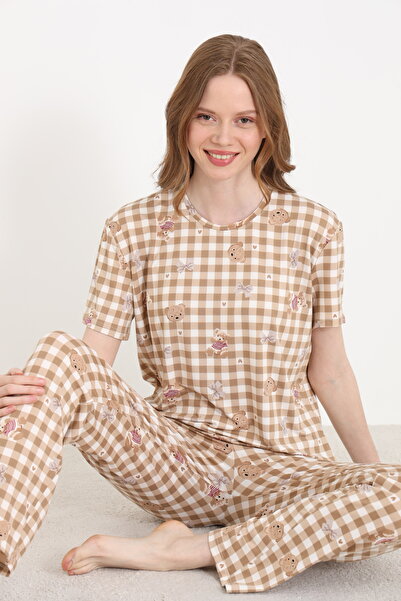 ELİTOL Bamboo Knitted Patterned Women's Pajama Set