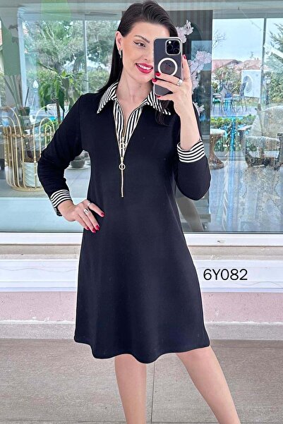 İnce Topuk Φόρεμα με γιακά πουκάμισου Modal 6y082