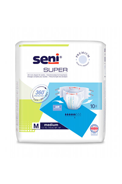 Seni Adult Diapers Super Medium 10 Pieces