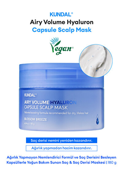 Kundal Nem, Besin ve Hacim Sunan Saç & Saç Derisi Maskesi Airy Volume Hyaluro...