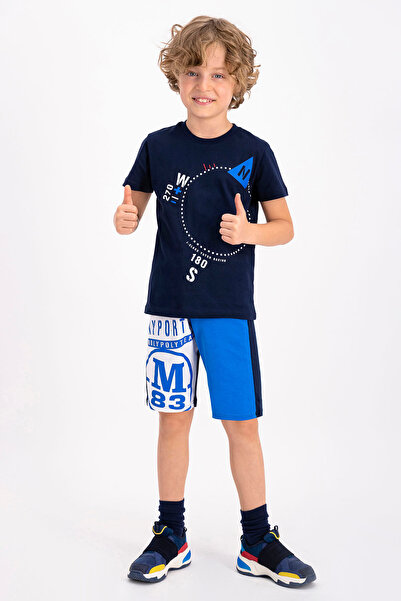 ROLY POLY طقم برمودا روليبولي باللون الأزرق الداكن للشباب