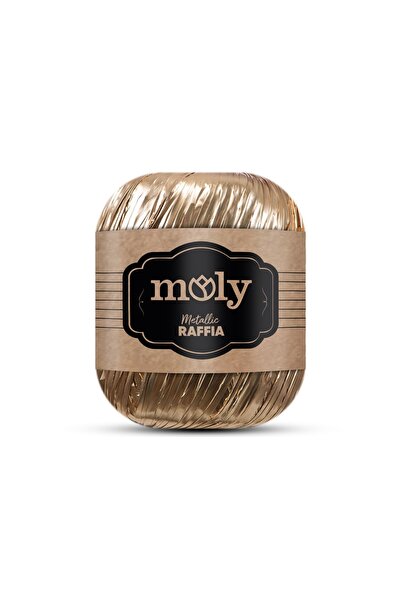 Moly METALLİC(METALİK) RAFYA 125 Şapka ipi , Çanta ipi KIZIL/KOYU MAT ALTIN