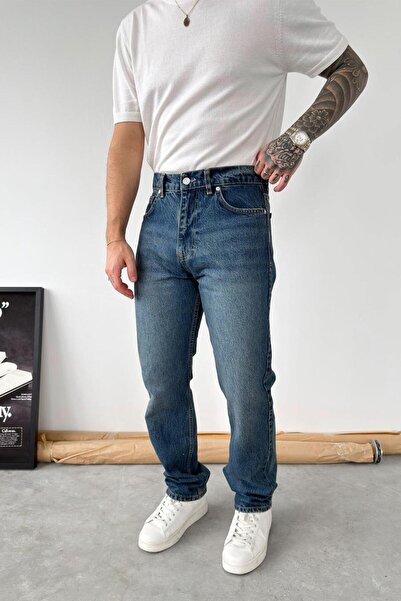 HAFKAGİYİM Dark Blue Soft Gradient Regular Pants