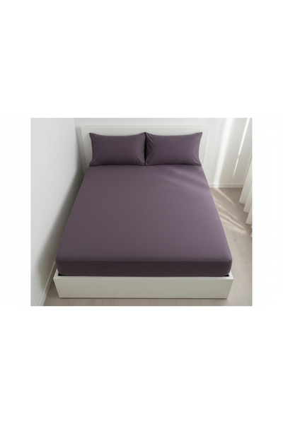 YAZICI طقم ملاءة سرير مطاطية من القطن مقاس 180x200 مع غطاءين للوسائد، ناعمة و...